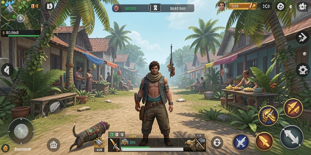 Gameplay 8G8G menampilkan interaksi karakter dan lingkungan yang dinamis.
