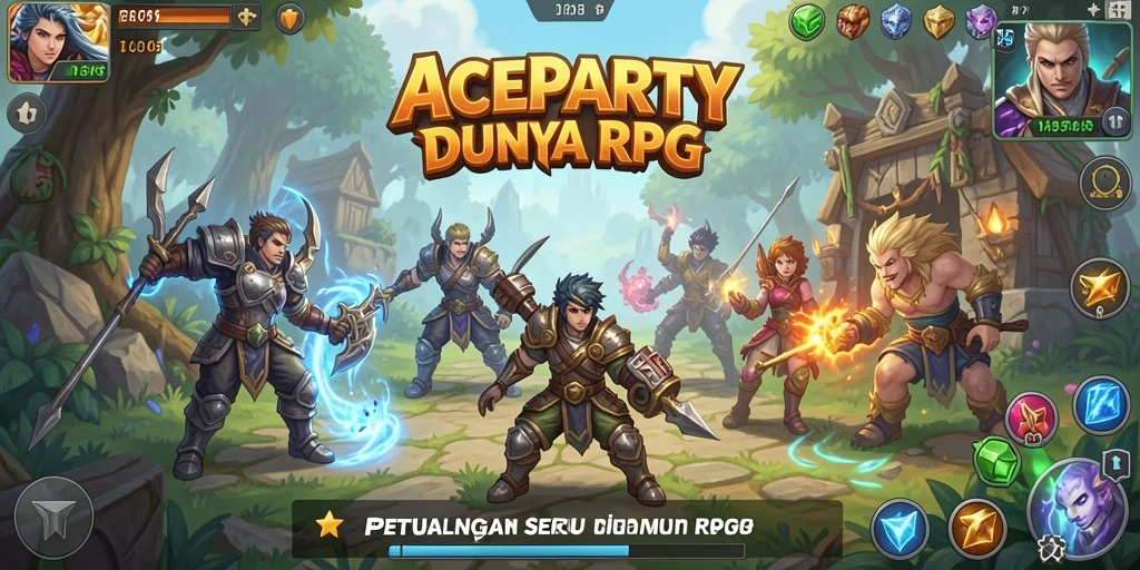 Tampilan gameplay seru dari ACEPARTY yang menampilkan pertarungan epik.