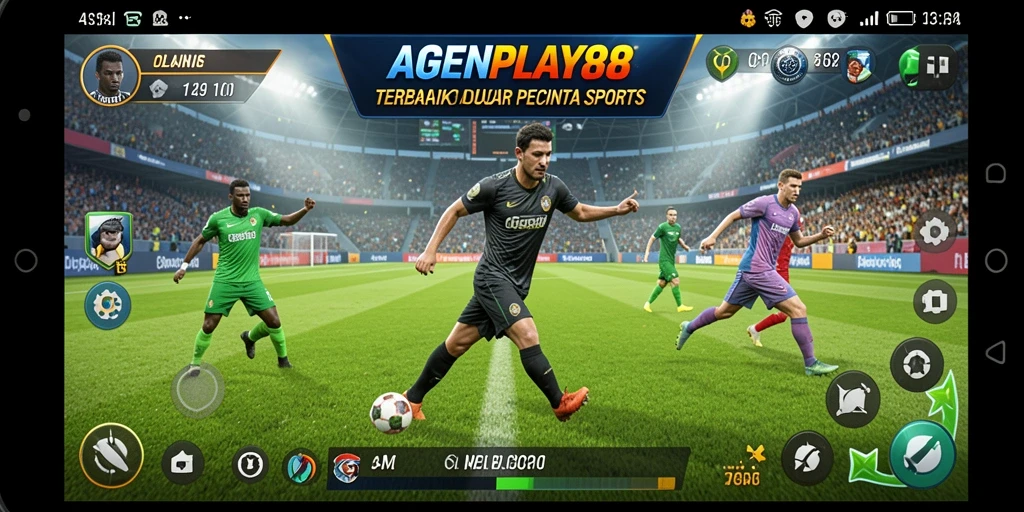 Screenshot AGENPLAY88 menampilkan aksi seru dalam pertandingan olahraga.
