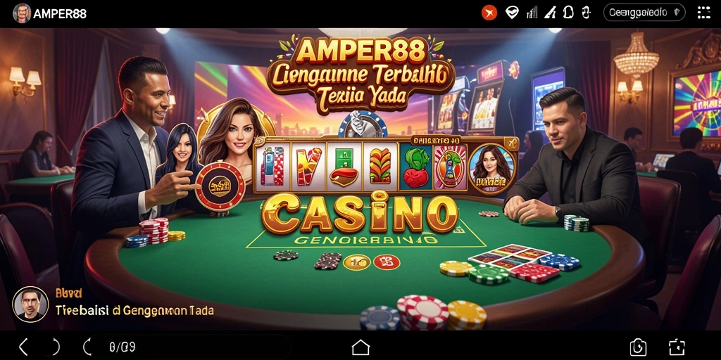 Screenshot gameplay AMPER88 Live Casino dengan dealer profesional.