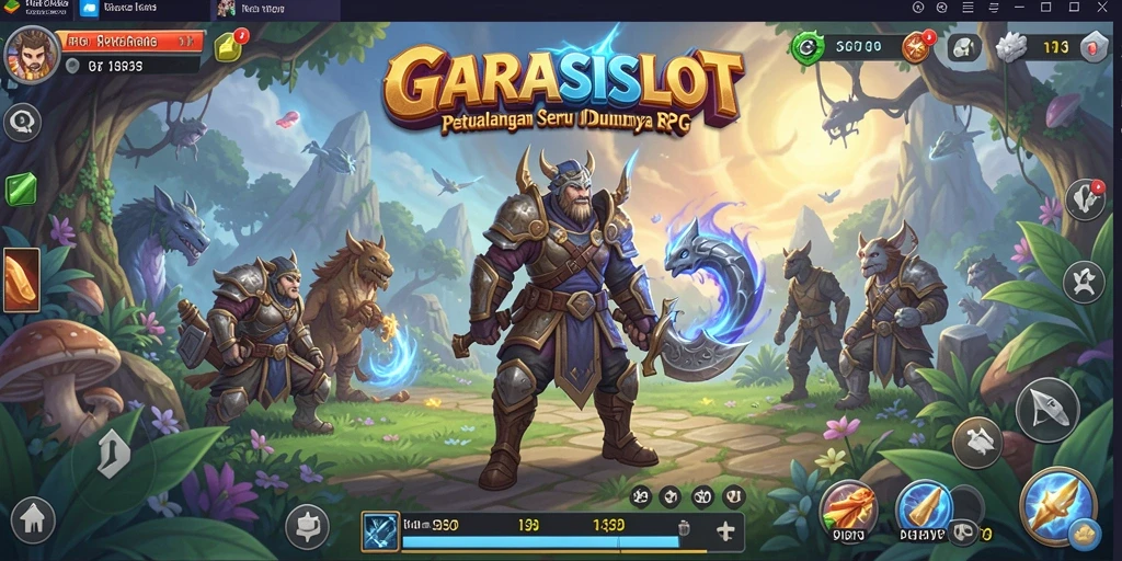 Tangkapan layar GARASISLOT menampilkan aksi seru dalam pertempuran RPG.