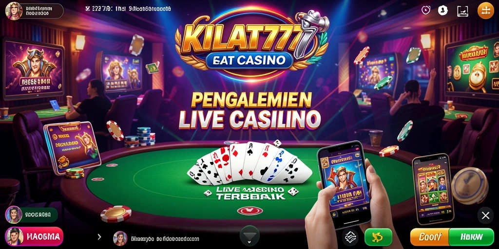 Tampilan utama KILAT777 menampilkan dealer langsung dan permainan kasino yang menarik.