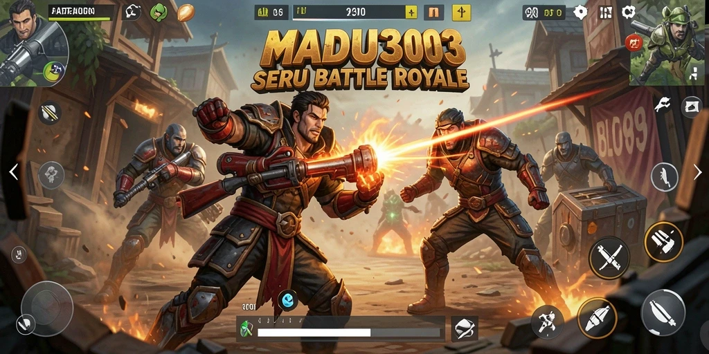 Menampilkan aksi mendebarkan dalam gameplay Battle Royale.