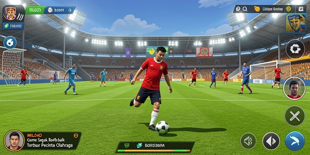 Screenshot gameplay <strong>MILO4D</strong> menampilkan aksi seru di lapangan sepak bola.