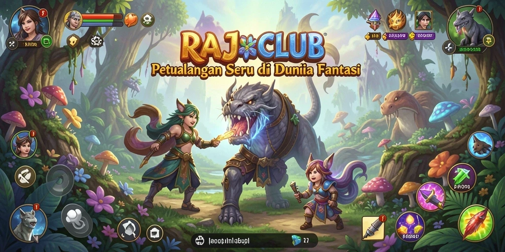Screenshot gameplay RAJACLUB menampilkan aksi seru dan dunia fantasi.