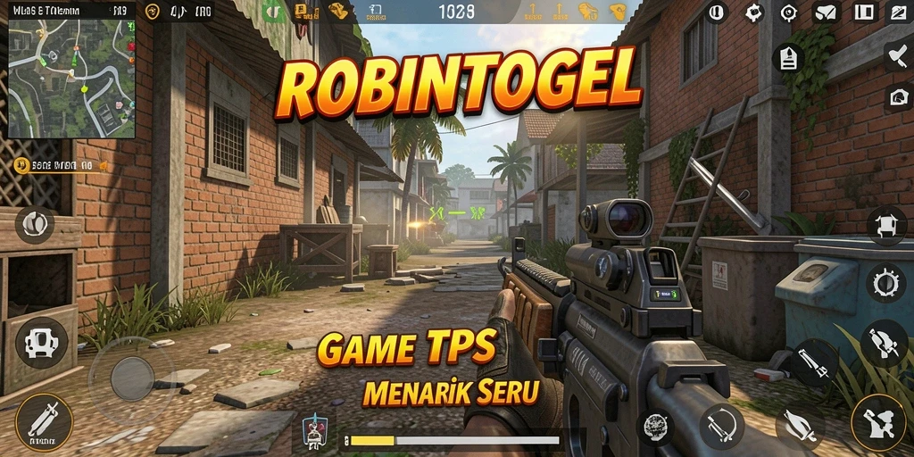 Tangkapan layar menunjukkan aksi seru dalam game TPS ROBINTOGEL.