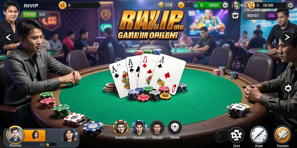 Tampilan menarik dari gameplay Poker yang seru dan kompetitif.