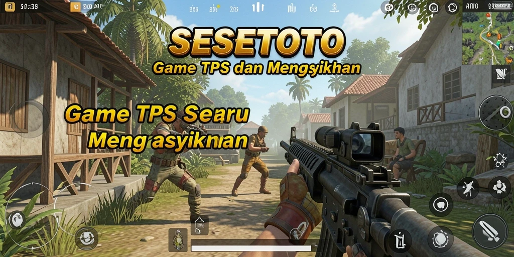 Screenshot gameplay SESETOTO menampilkan aksi tembak-menembak yang seru.