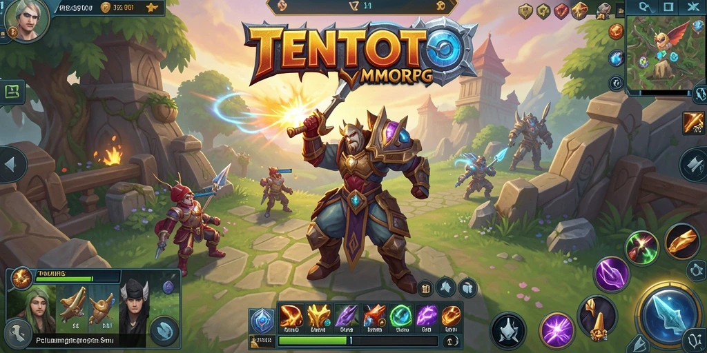 TENTOTO menampilkan gameplay MMORPG yang penuh aksi dan kolaborasi.
