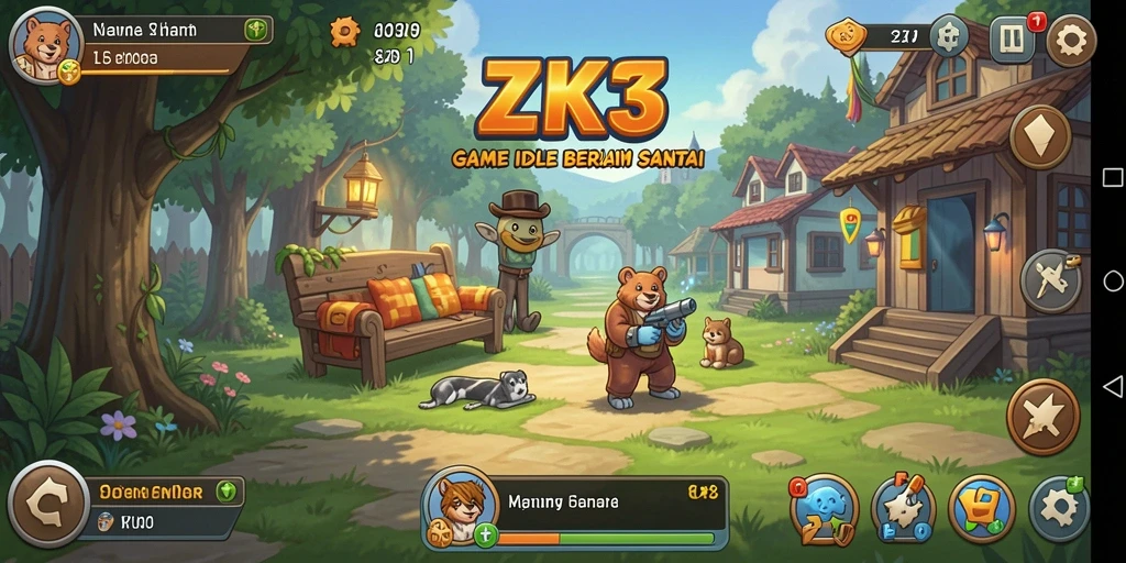 Tampilan gameplay ZK3 dengan elemen Idle yang menarik.