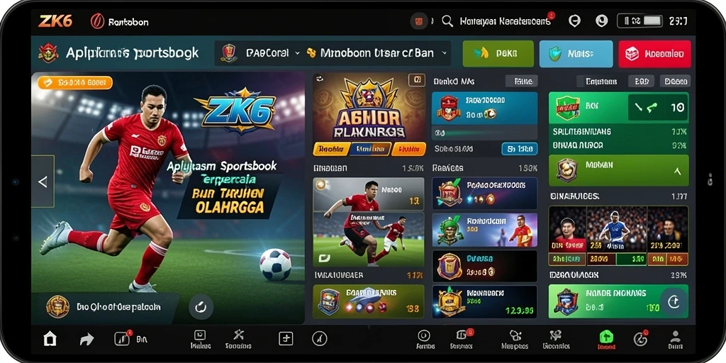 Screenshot ZK6 menampilkan pengalaman taruhan olahraga yang seru.